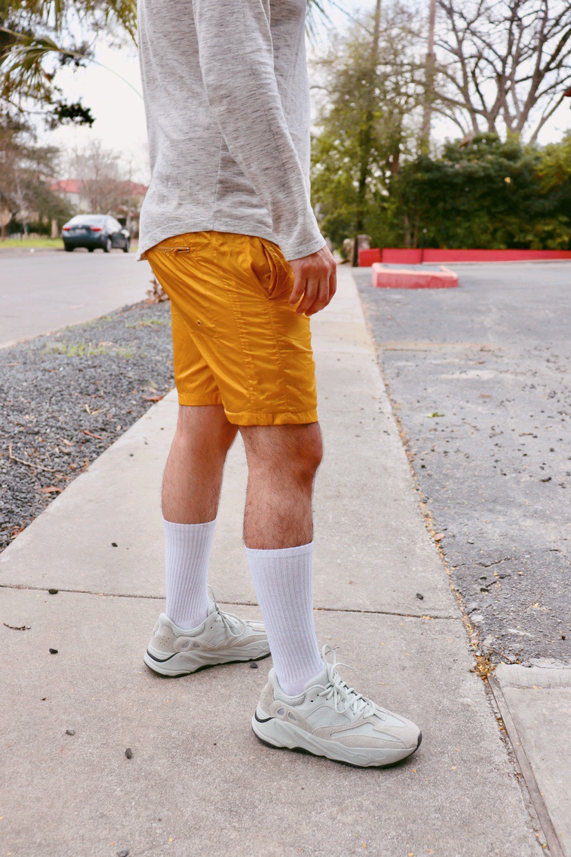 yeezy 700 with shorts